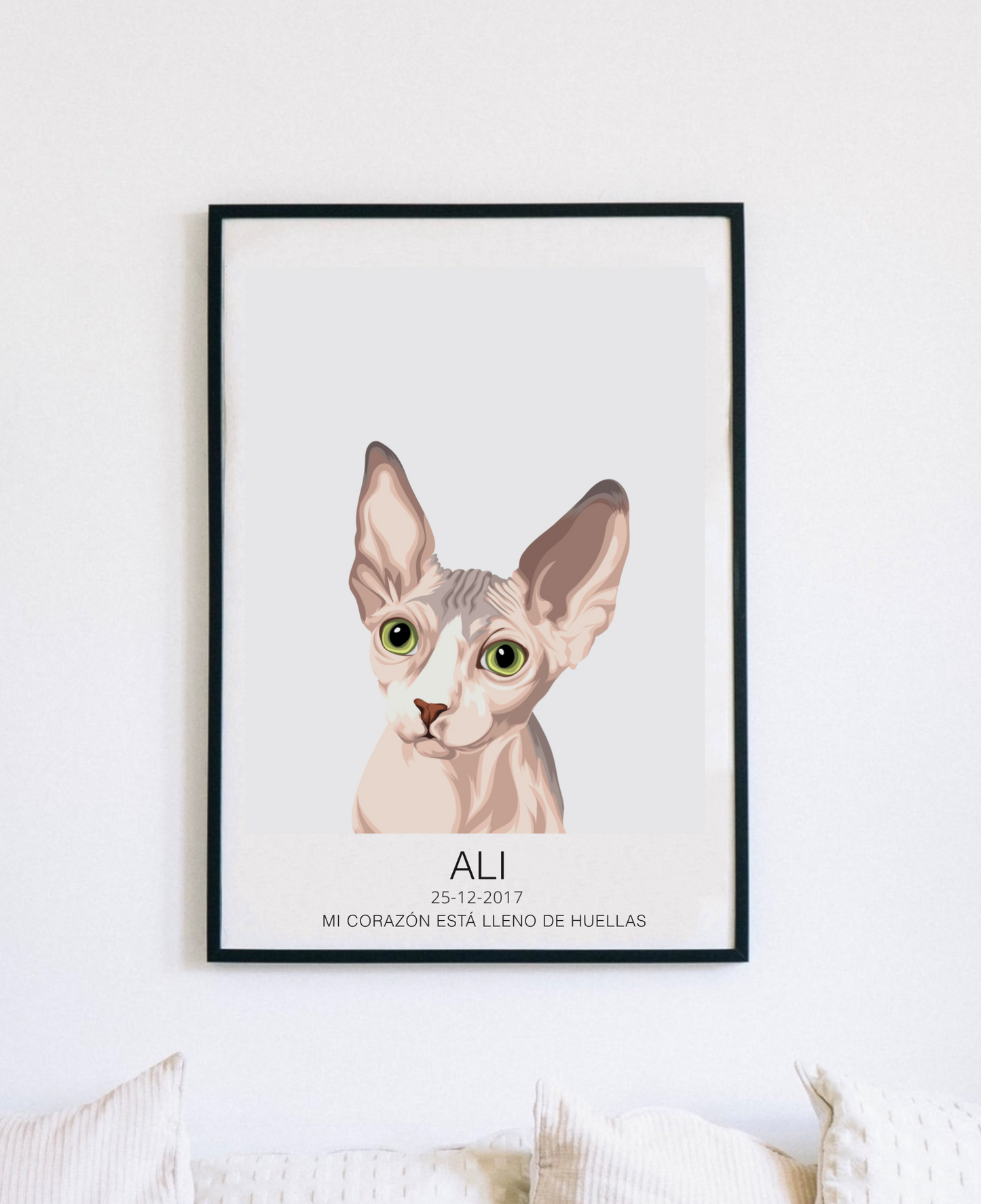 Pet portrait with phrase and date